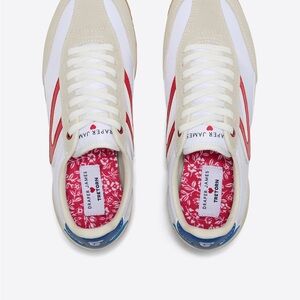 Tretorn Retro Runner Sneakers in Cream, White, Red & Blue